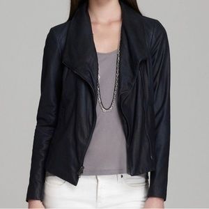 Vince paper leather scuba jacket